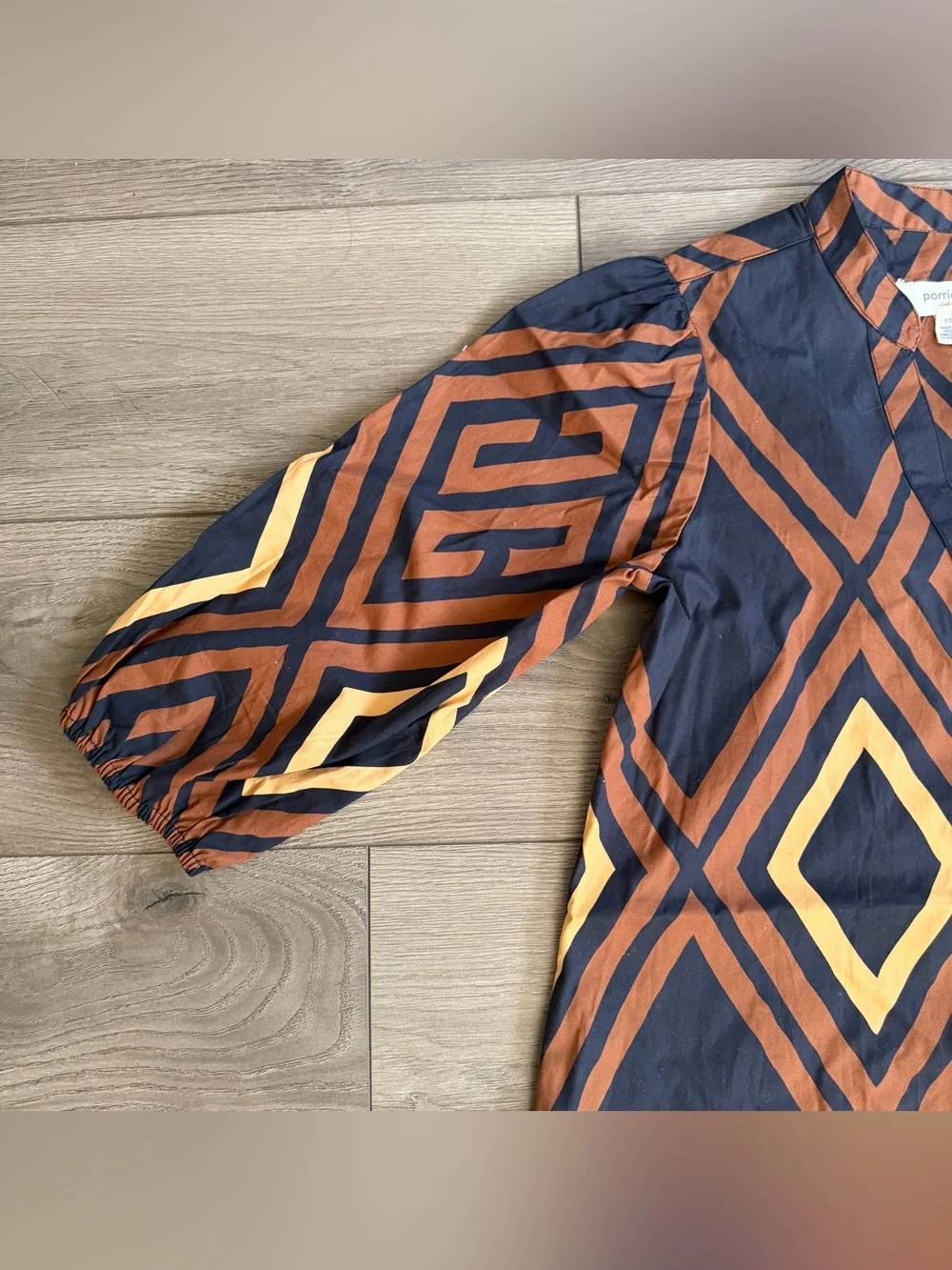 NWT PORRIDGE Anthropologie Geometric Print V-Neck Midi Dress Size XS - Picture 6 of 10